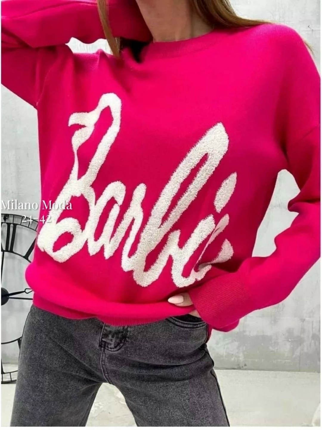 свитер оверсайз с надписью barbie,кофта для барби,свитер оверсайз барби,свитер barbie женский,кофта "барби оверсайз"