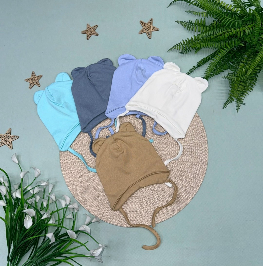 комплект чепчиков для новорожденных 2 шт с ушками stay forever,комплект чепчиков для новорожденных 2 шт с ушками stay forever 333401635,чепчик для новорожденного,шапочка для новорожденного чепчик для,