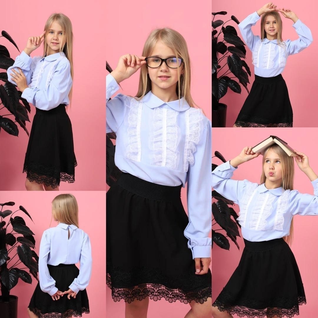 блузка для девочки школьная,блузка для девочек,школьная блузка,блузка синяя мода,блузка и юбка