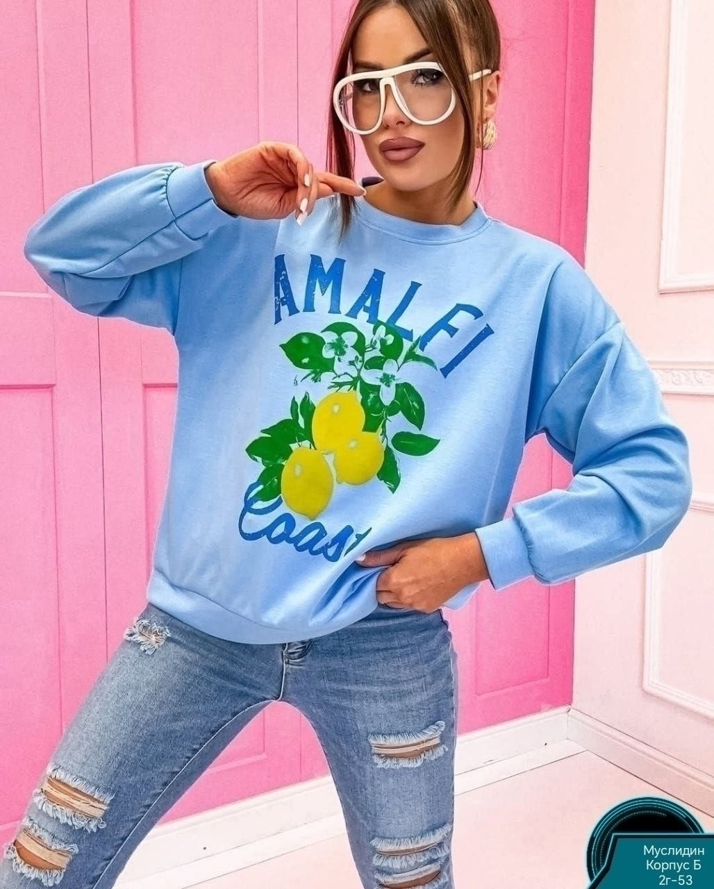 голубой свитшот,базовый свитшот,толстовки свитшот,свитшот женская,повседневный свитшот