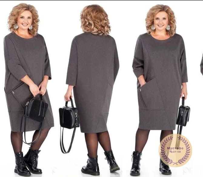 платье трикотажная,платье 👗,женская платье,теплое платье больших размеров,платье прямое