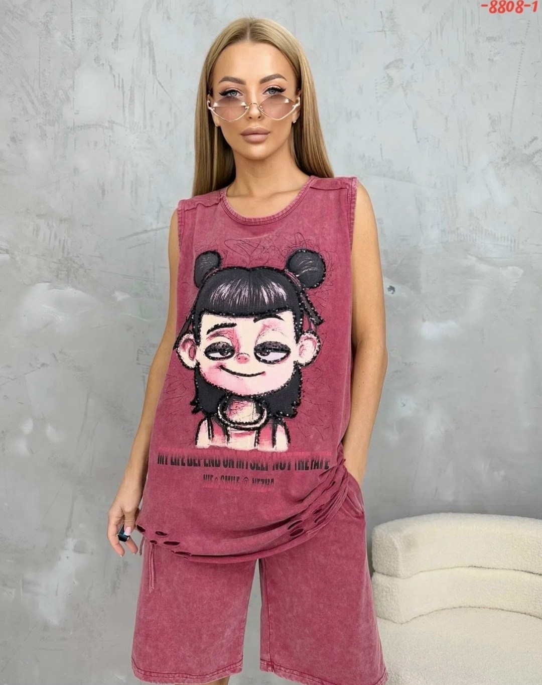 майка варенка,футболки женская,,костюм шорты