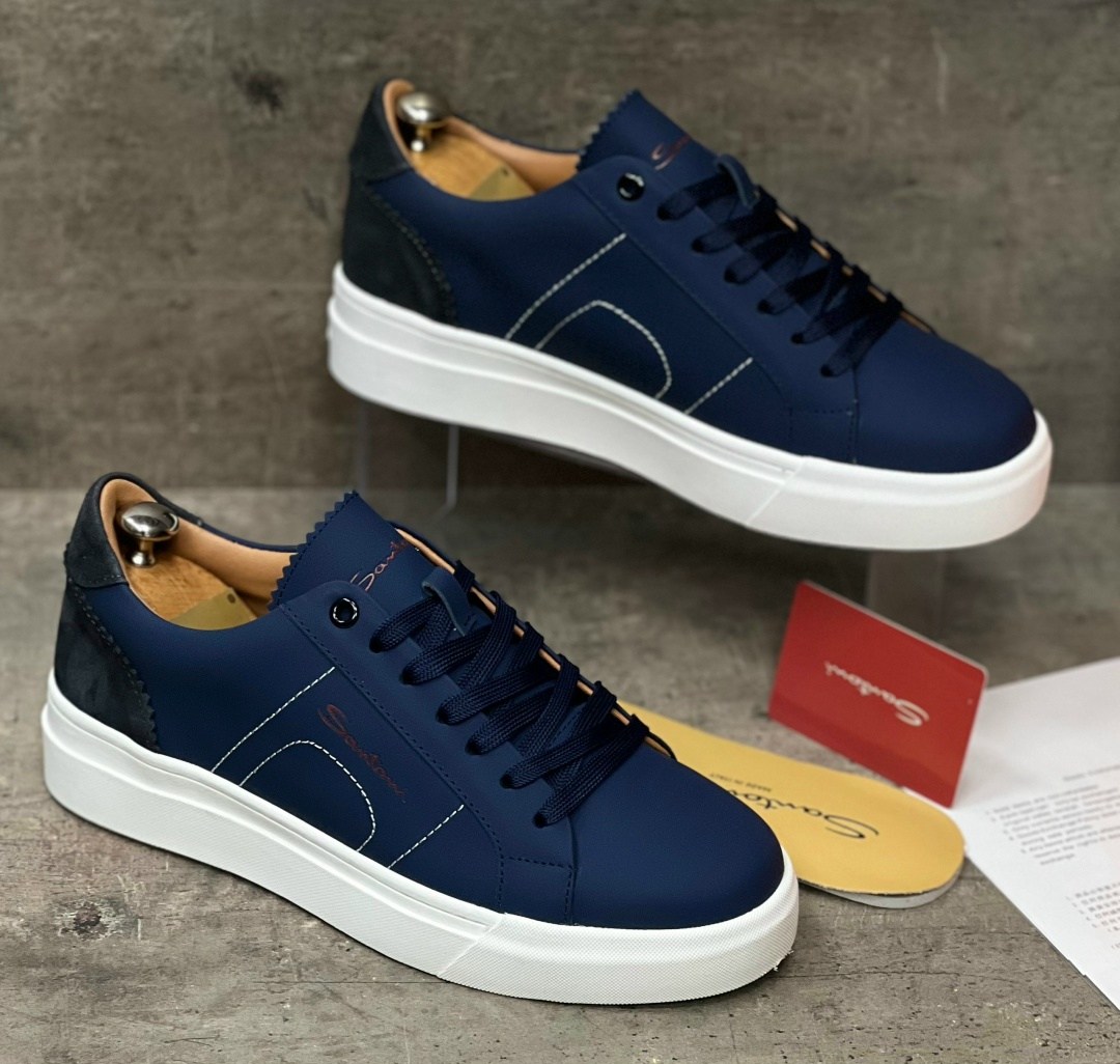 ,кроссовки мужские люкс,кеды мужские,синие кожаные кроссовки brunello cucinelli,кожаные кроссовки