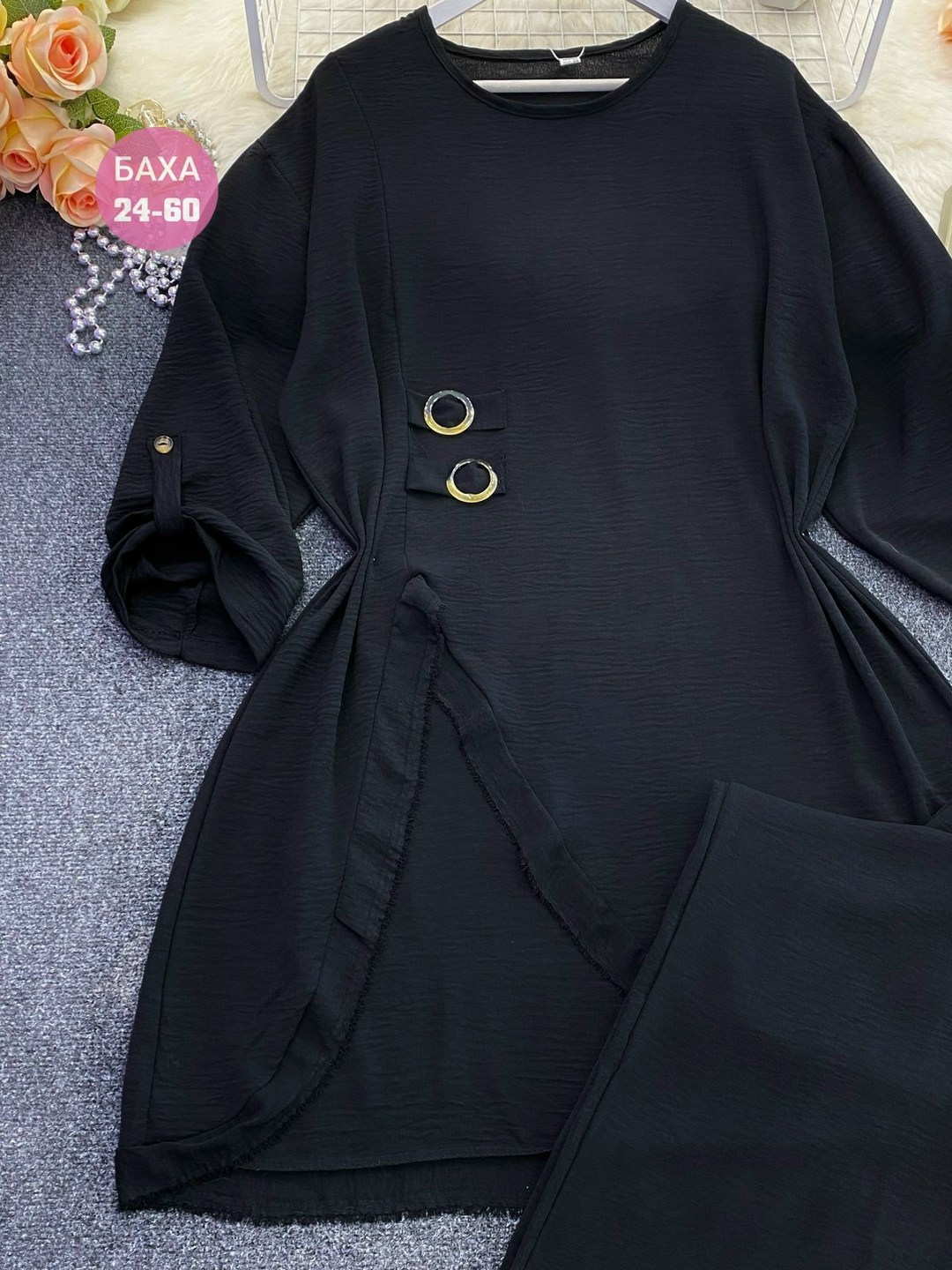 туника с брюками для женщин стильная,туника из крепа,костюм с брюками,костюм двойка женский,стильные женские костюмы