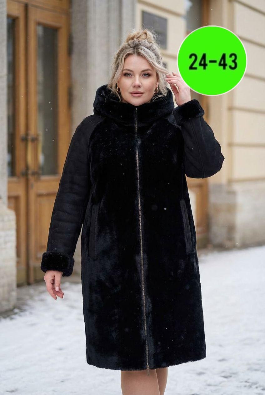 пальто комбинированное,женская верхняя одежда,стильное пальто,женская куртка,пальто женское больших размеров