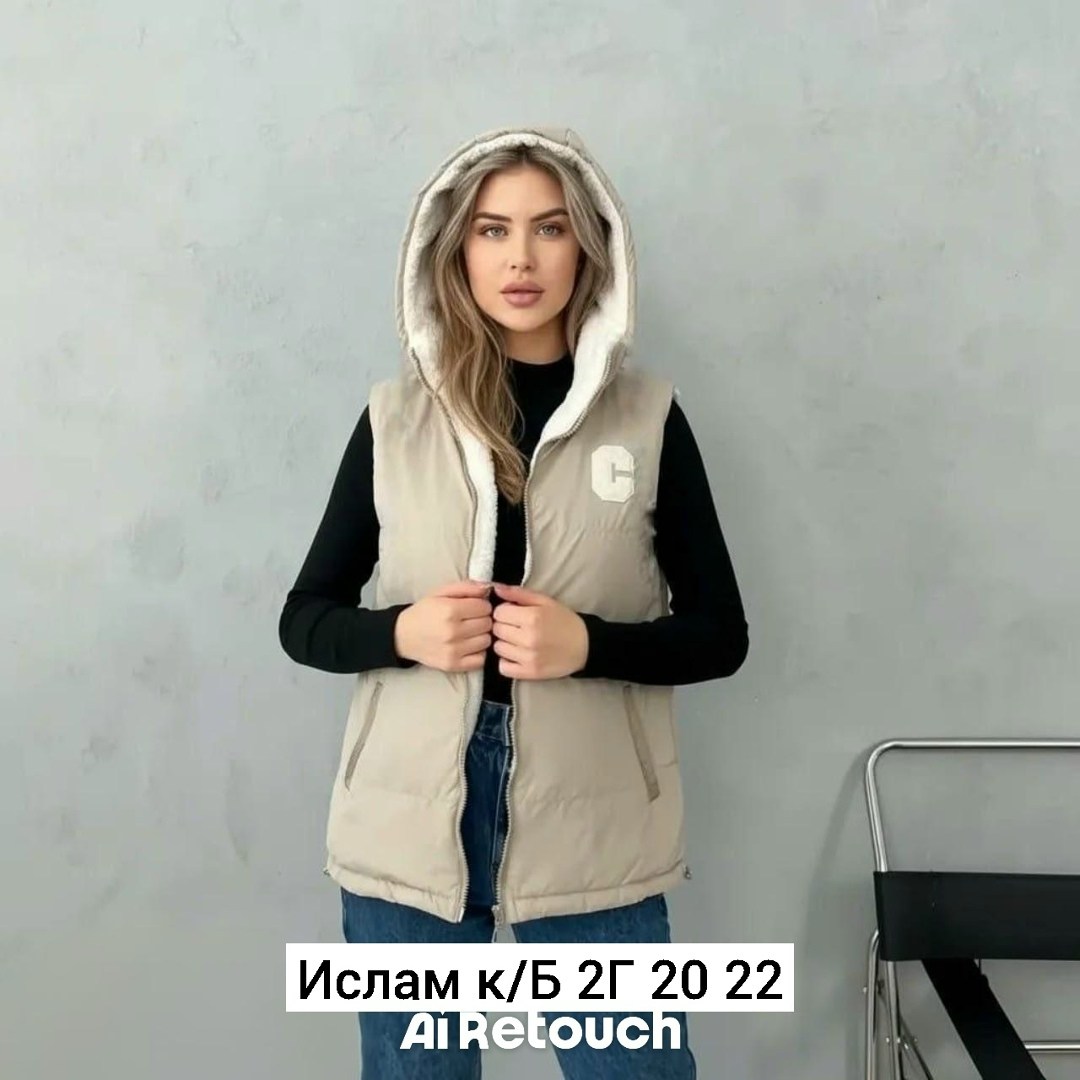 жилетка женская,жилет женский,жилет с капюшоном,жилетка двухсторонняя,жилет