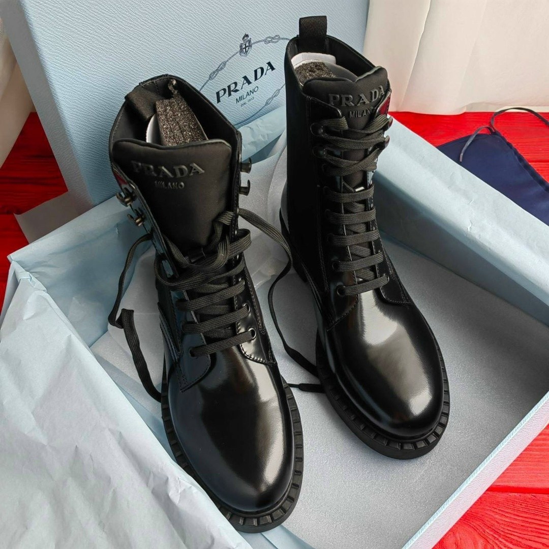 прада ботинки,,ботинки prada,кожаные ботинки prada, прада