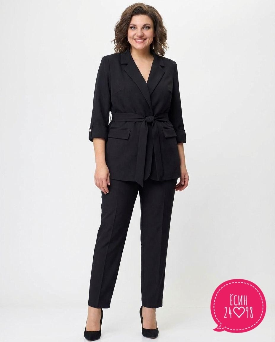 брючный костюм vilena 1094 черный,брючный костюм,брючный костюм iva 1458 черный,брючный костюм белэльстиль,костюм брючный 1390 черный асолия