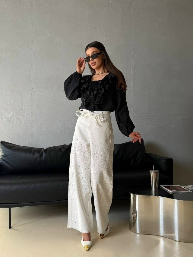 брюки с пайетками,брюки со стразами,широкие брюки,брюки с высокой талией,длинные брюки