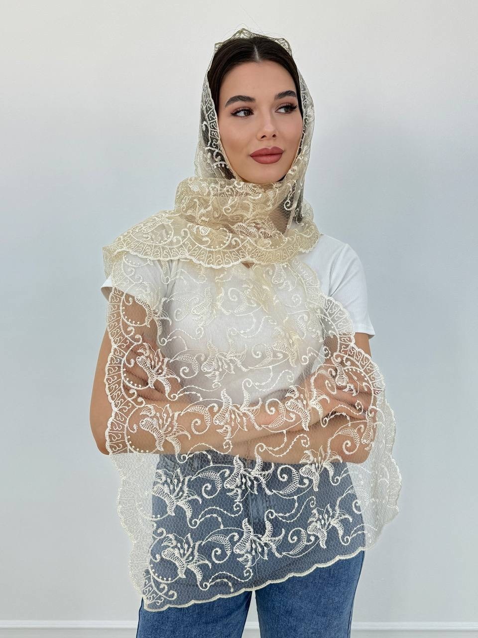 платок палантин для храма в церковь шарф косынка,платок палантин,палантин женские,палантин,платки женские