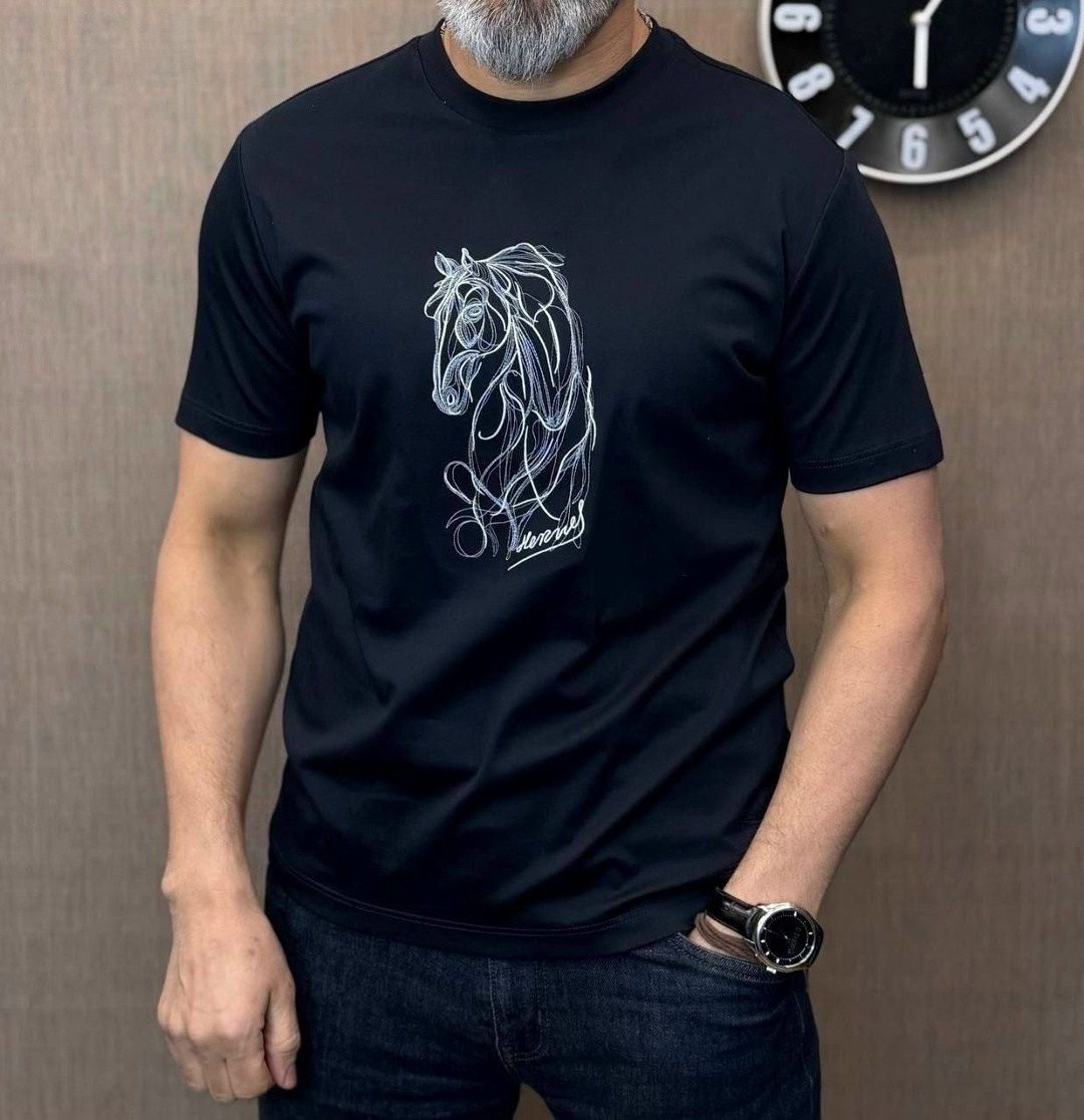 футболки мужские,футболка hermes,hermes футболка мужская,футболки для мужчин,футболка с лошадью