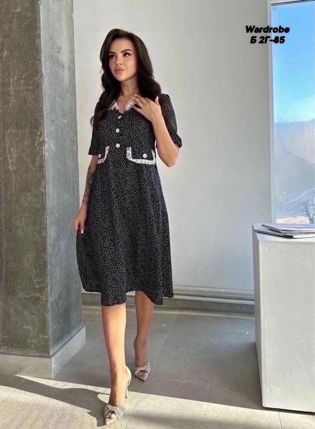 элегантное женское платье,платье с воротником,платье женской,повседневные платья,платье женское в горох