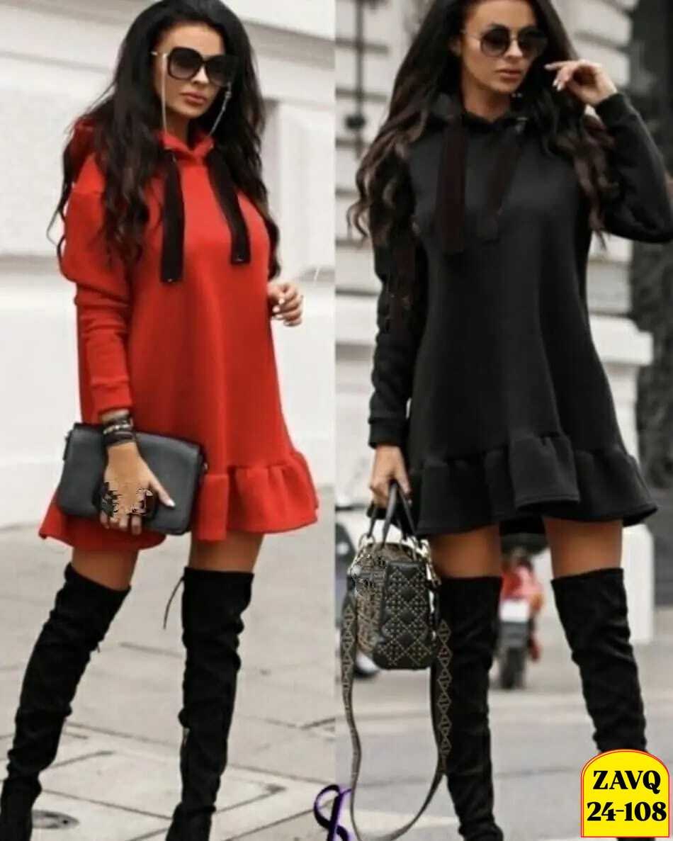 платье туника,платье женское теплое,теплое платье,платье с оборками,стильное платье