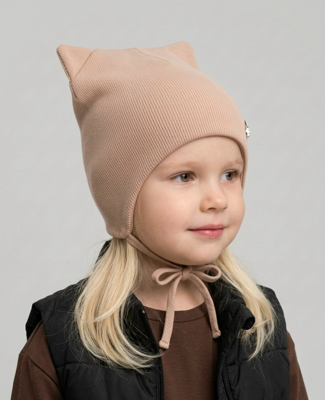 шапка для девочки,детская шапочка,шапка с завязками,шапка с ушками,шапка для девочки с завязками