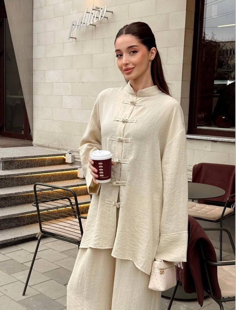 костюм с брюками и рубашкой,женский брючный костюм,льняной костюм,костюм для женщин,костюм мусульманский