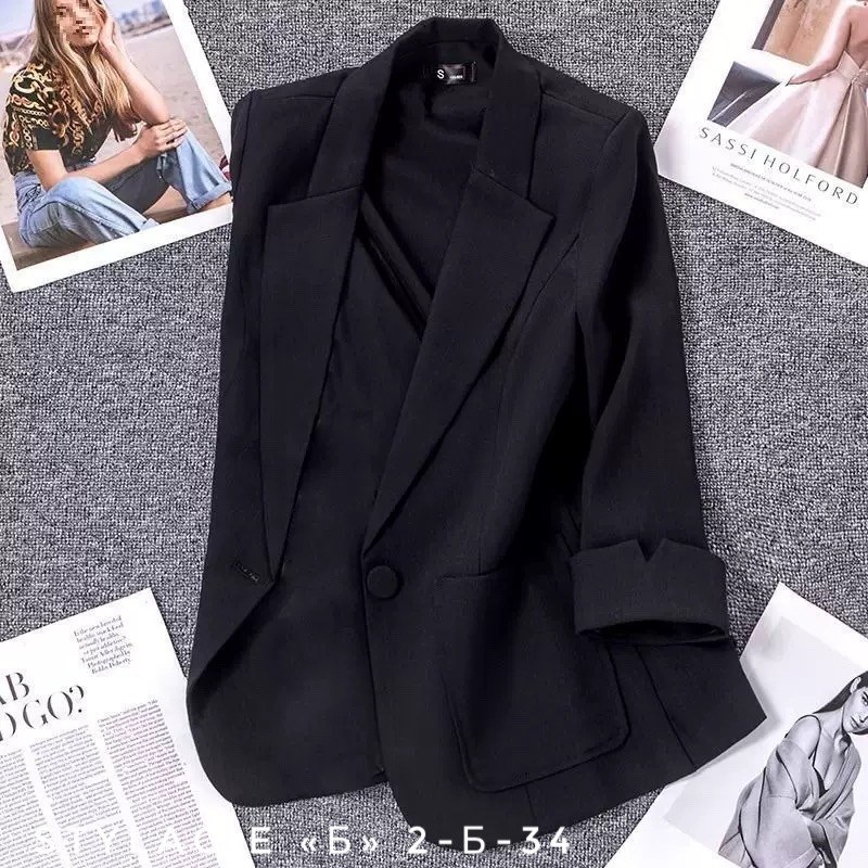 белый пиджак женский рукав три четверти,женский повседневный блейзер,пиджак для женщин,пиджак женский белый,женские пиджаки