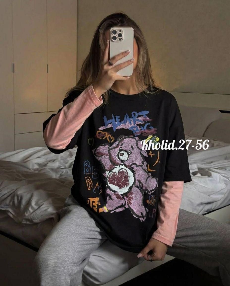 свитшот толстовка оверсайз микки маус со стразами,женский свитшот,кофта с принтом оверсайз,свитшот,кофта женская