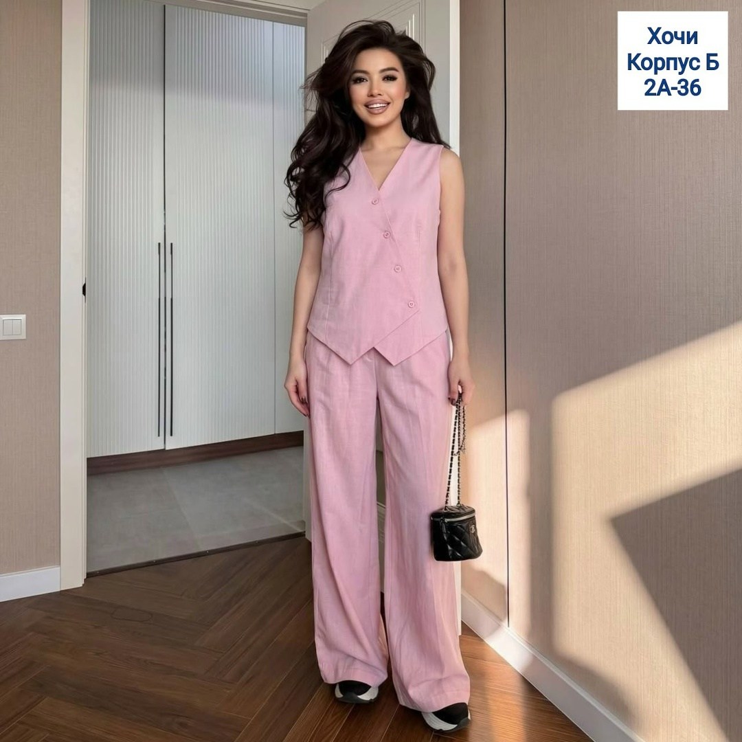 костюм льняной брючный с жилетом much love,льняной костюм женский брючный с жилеткой,брючный костюм,брючный костюм с жилетом женский,женский брючный костюм с жилеткой