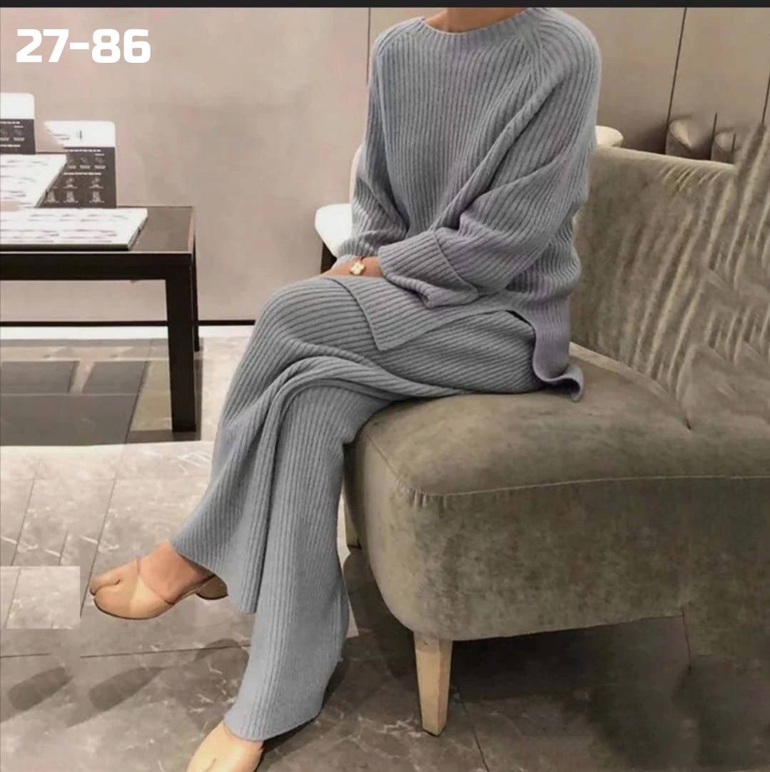 женский трикотажный костюм из двух предметов,женский вязаный костюм,вязаные костюмы,женский повседневный трикотажный костюм,трикотажный повседневный костюм