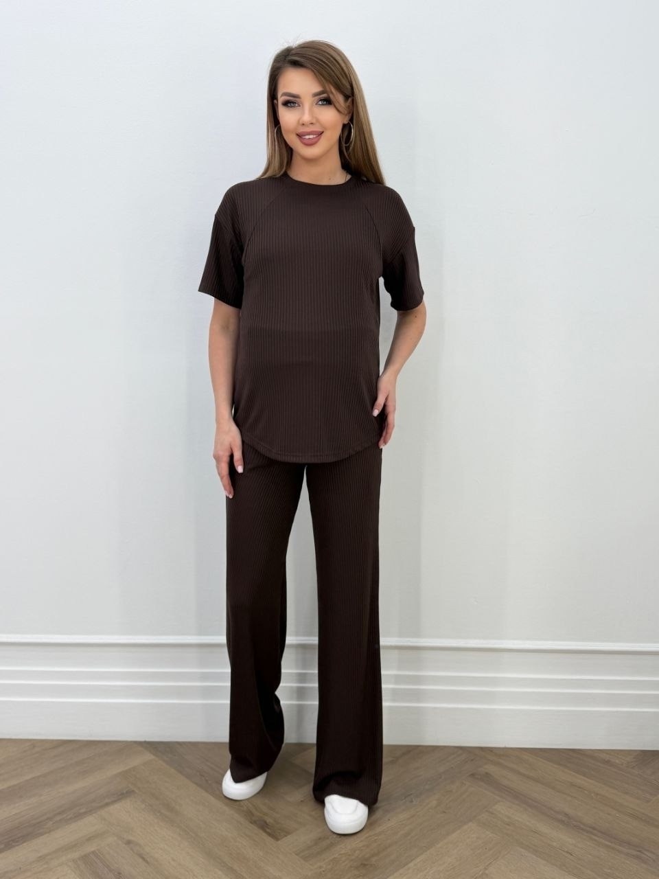 костюм для беременных,костюм для беременных лапша,костюм для беременных женский mamas fantasy 0184в коричневый 46 ru,брючный костюм для беременных,костюм трикотажный