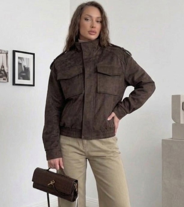 куртка бомбер оверсайз кожаная c&c fashion,куртка бомбер,куртка замшевая,куртка из замши,куртка замшевая бомбер оверсайз