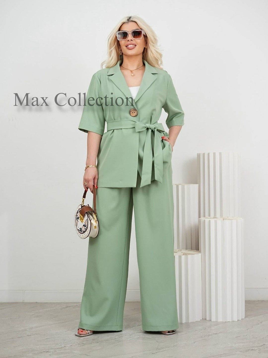 брючный костюм,брючный костюм shetti 4056 олива,женские костюмы брючные,модные костюмы,костюм брючный 6155 мята beautiful&free