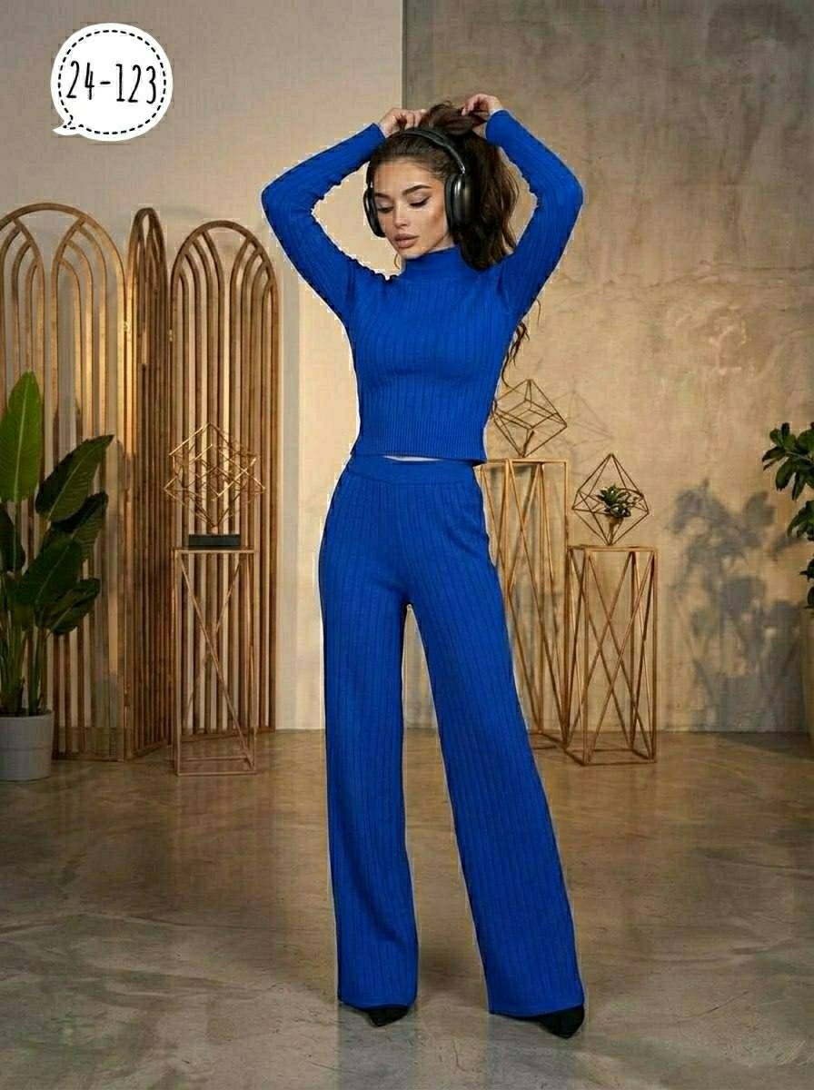 костюм женский брючный трикотажный,трикотажные костюмы,брючный костюм лапша женский,костюм с брюками,костюм лапша женский брюки клёш gala