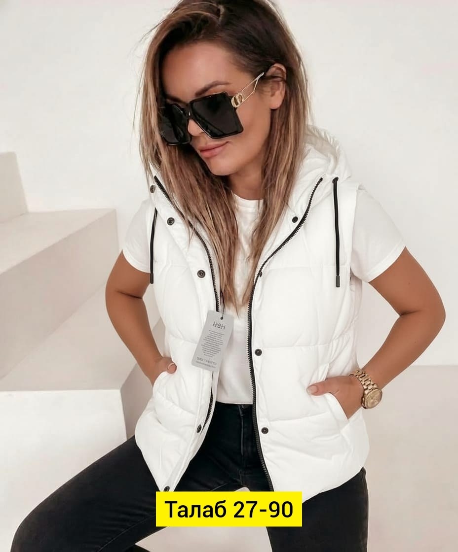 женская жилетка,жилет женский,жилет с капюшоном женский,демисезонная жилетка,жилетка дутая женская