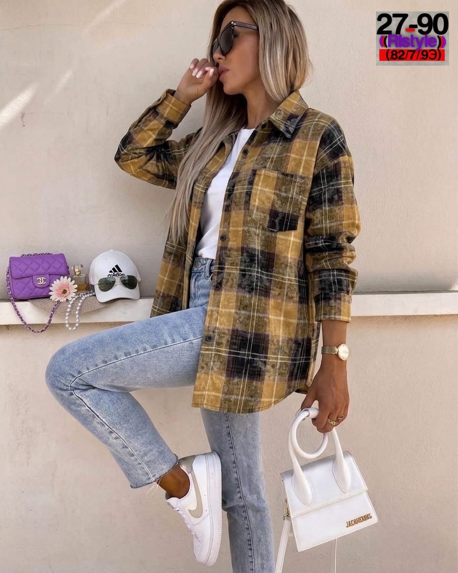 рубашка в клетку женская оверсайз,женская рубашка в клетку,женская рубашка,рубашка в клетку,женская клетчатая рубашка из полиэстера