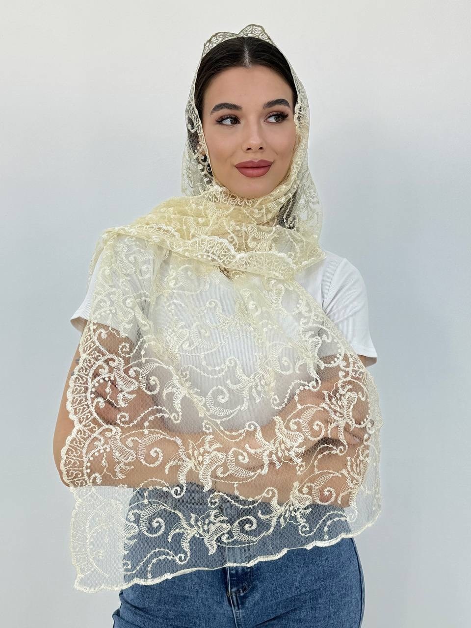 платок палантин для храма в церковь шарф косынка,платок палантин,палантин женские,палантин,платки женские