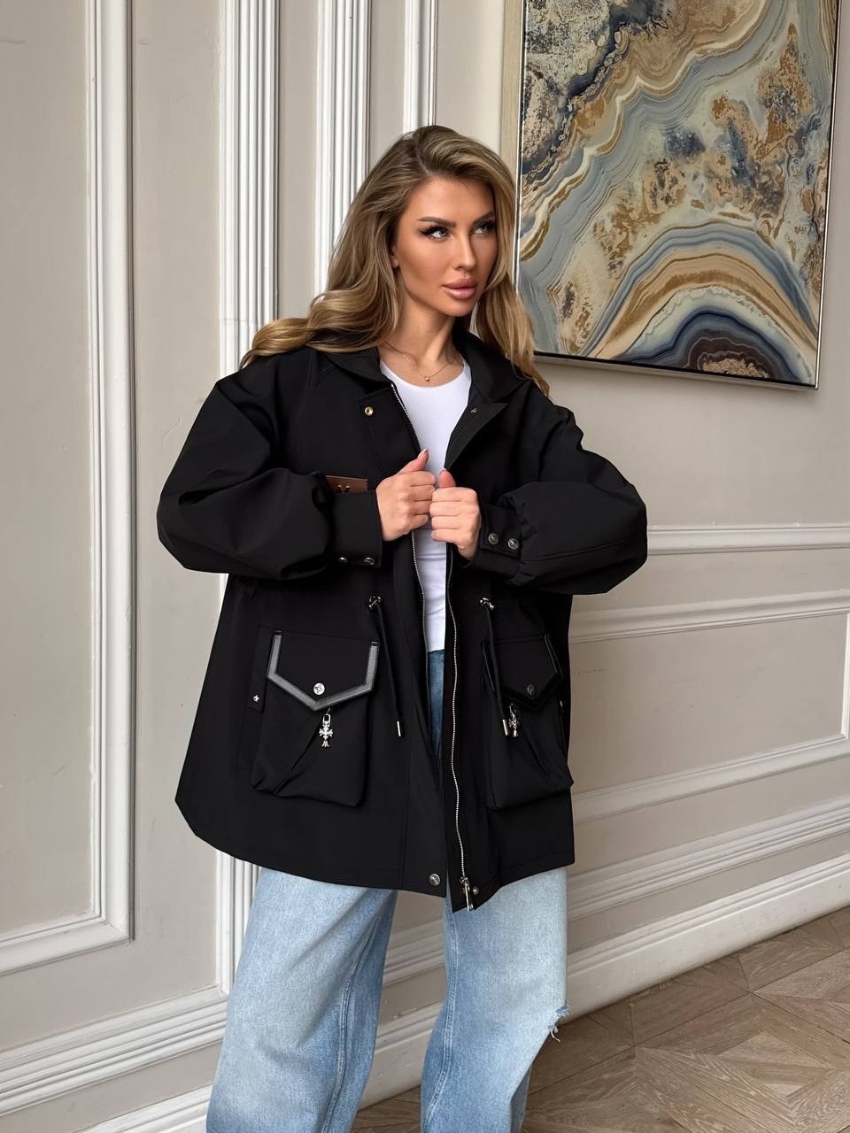 ветровка весенняя удлиненная с капюшоном verlent 355548821,женская куртка,ветровка с капюшоном оверсайз,ветровка женская,куртка с капюшоном удлиненная localbeat brand