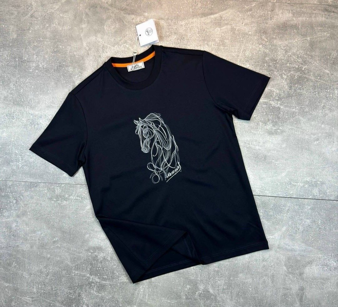 футболки мужские,футболка hermes,hermes футболка мужская,футболки для мужчин,футболка с лошадью
