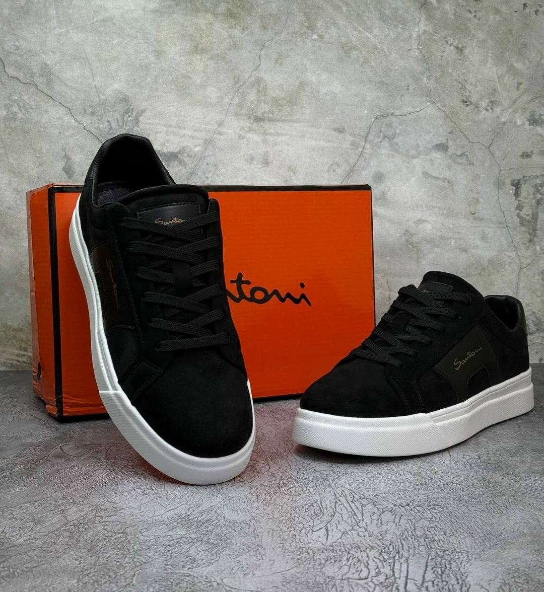 мужские кеды santoni,кеды мужские кожаные santoni черные premium,мужские кеды,,замшевые кроссовки мужские