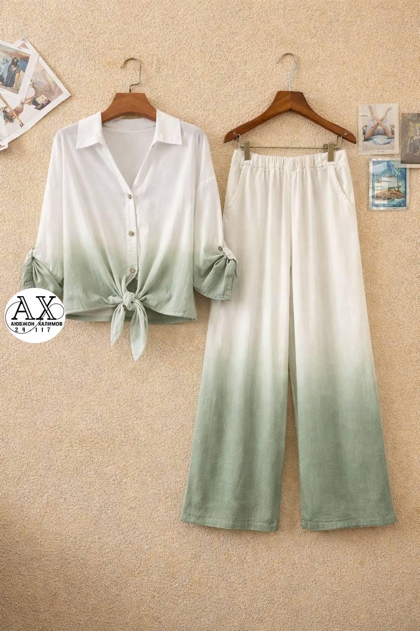 женские брючные костюмы,модные наряды,комплект для женщин,брюки комплект,шифоновая рубашка