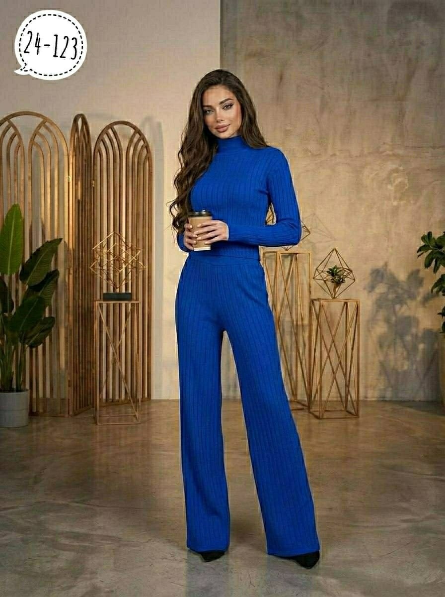 костюм женский брючный трикотажный,трикотажные костюмы,брючный костюм лапша женский,костюм с брюками,костюм лапша женский брюки клёш gala