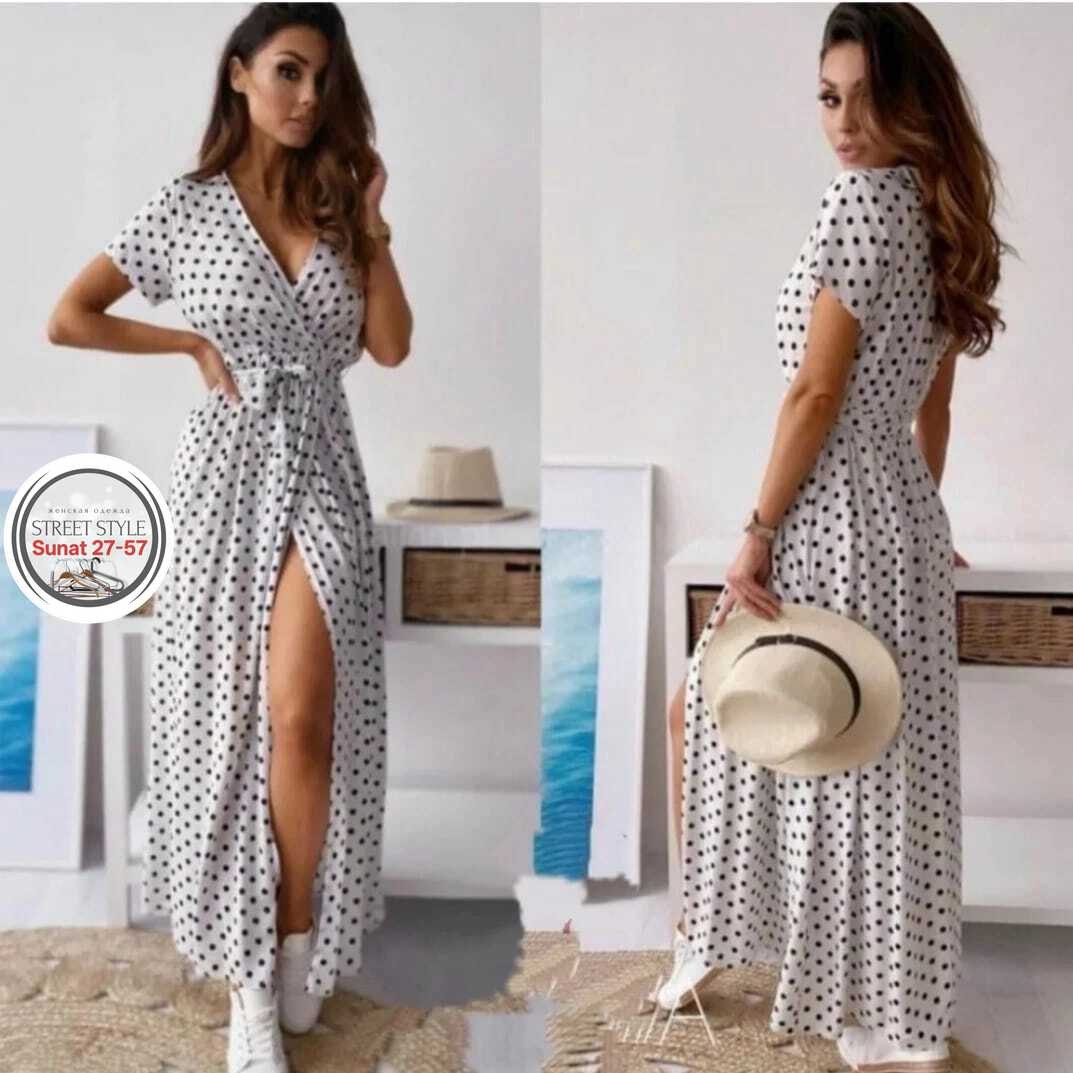 платье летнее женское,ткань софт платье в горошек,длинные платья в горошек,платье женское в горошек,летнее платье