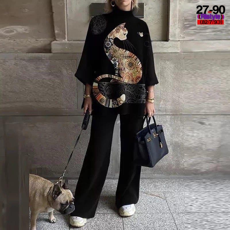 модные брючные костюмы,костюм с принтом,модные женские костюмы,костюм женские повседневные