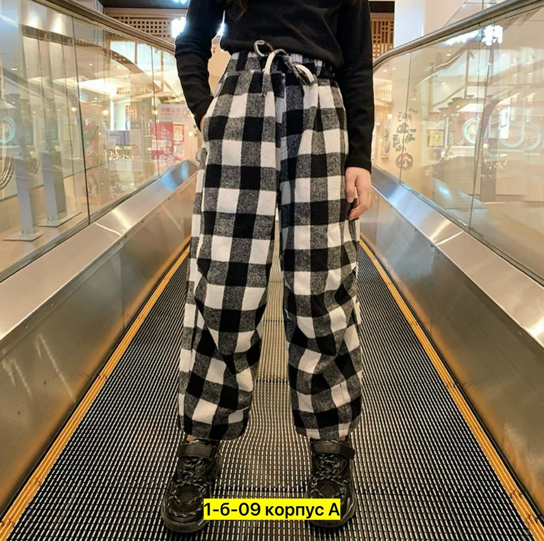 клетчатые штаны широкие,штаны в клетку,брюки клетка,широкие брюки в клетку,клетчатые брюки