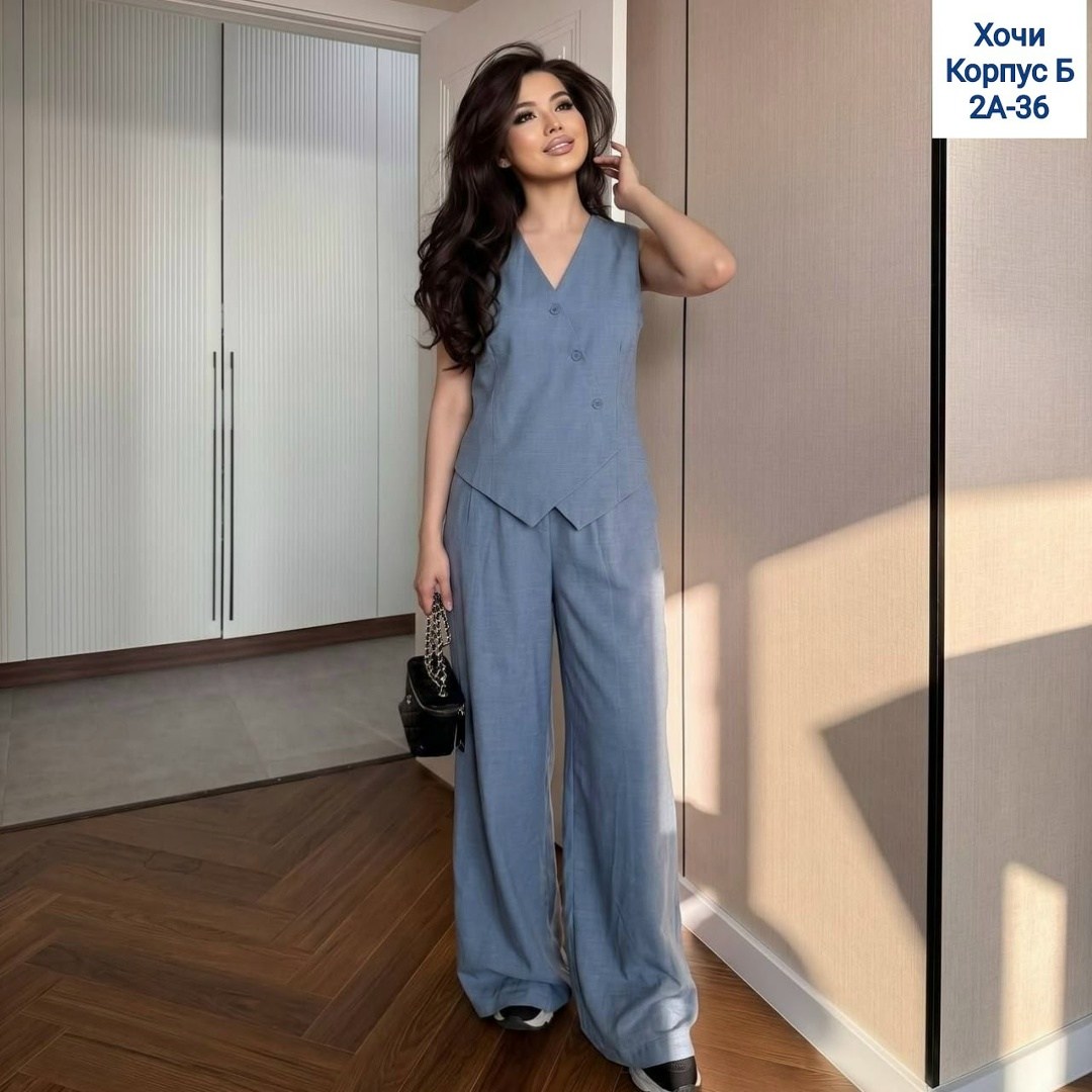 костюм льняной брючный с жилетом much love,льняной костюм женский брючный с жилеткой,брючный костюм,брючный костюм с жилетом женский,женский брючный костюм с жилеткой