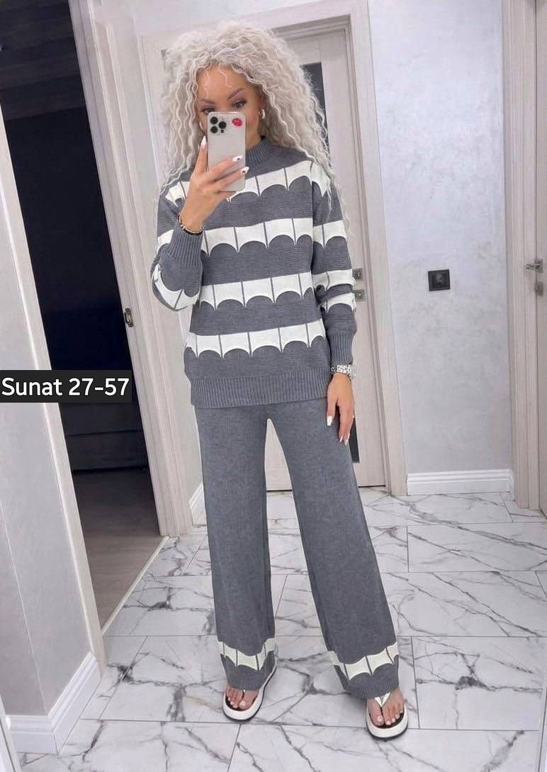 трикотажный костюм с брюками и кофтой в полоску aisha comfort,трикотажные костюмы,костюм женский,женский вязаный костюм,трикотажный костюм с брюками и кофтой в полоску aisha comfort цвет бежевый