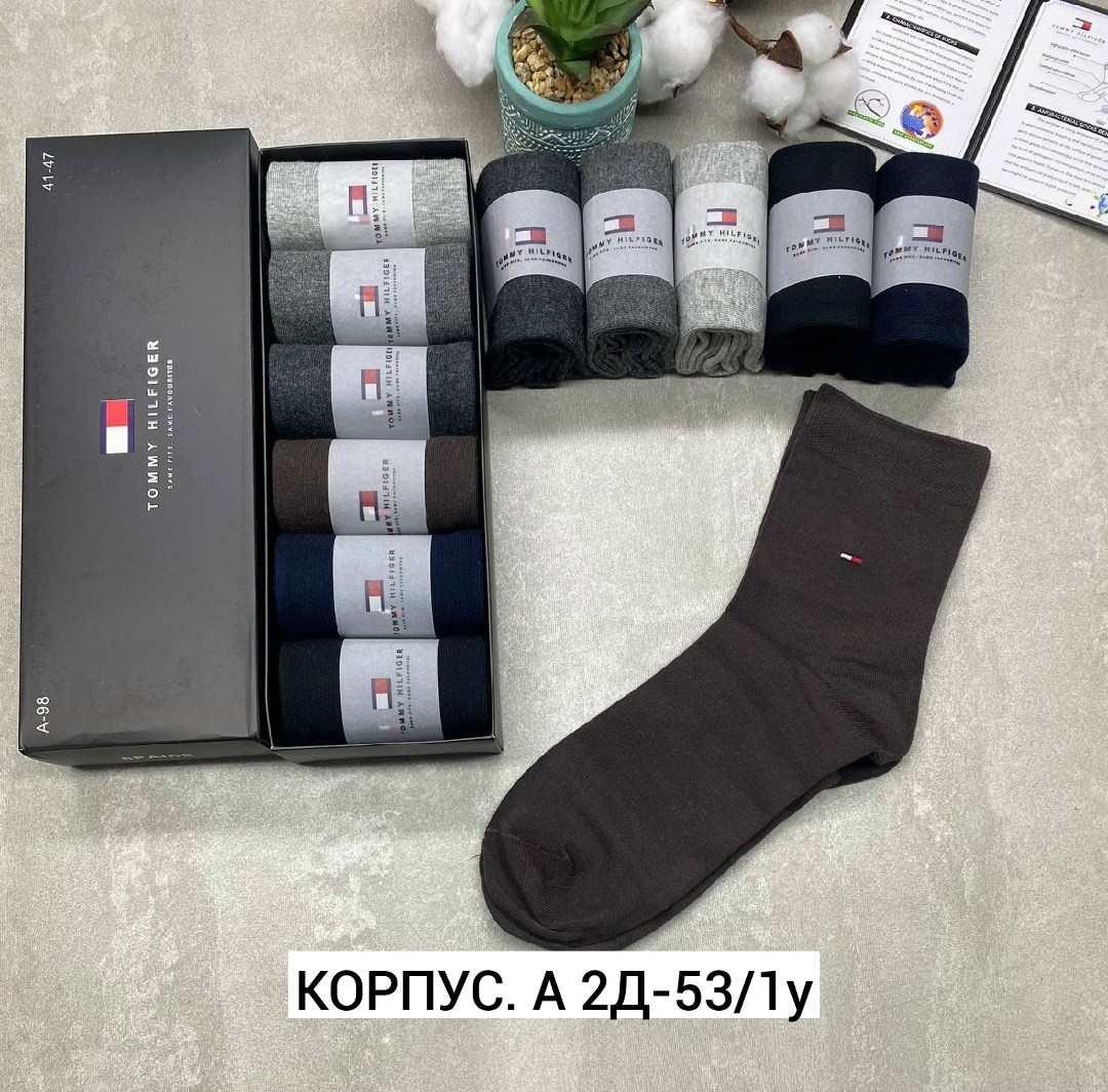 носки мужские 6пар,комплект носков мужской tommy hilfiger размер 41 42 хлопок нейлон,комплект носков tommy hilfiger 6 пар,носки высокий набор 6пар в подарочном упаковке,комплект носки мужские