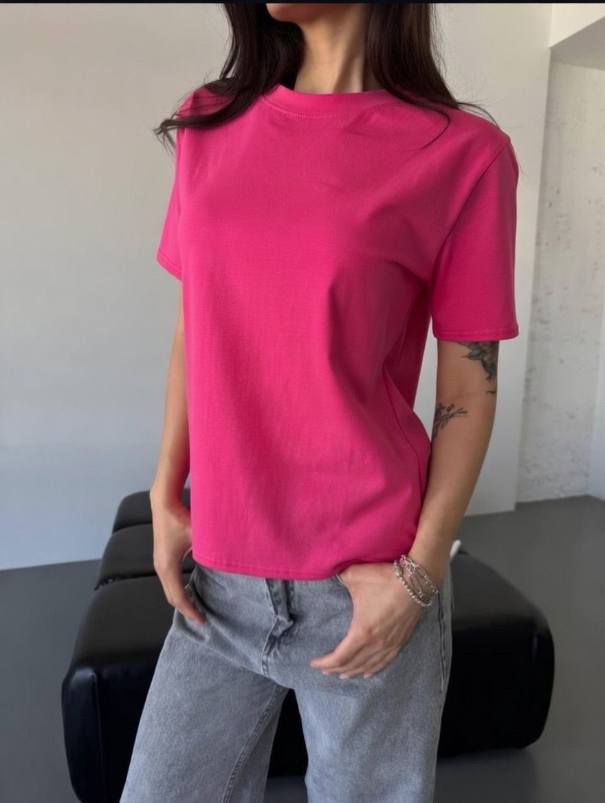 футболки женская,футболка женская базовая,футболка оверсайз розовая,футболка оверсайз фуксия,женская базовая футболка оверсайз