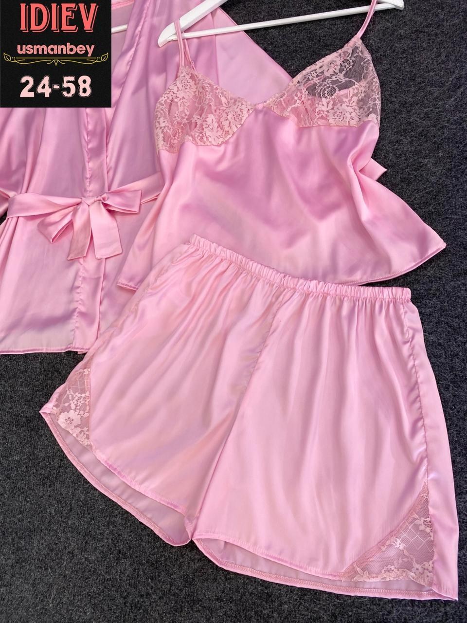 пижама комплект,женская пижама,халат неглиже,халат розовый,женские пижамные комплекты