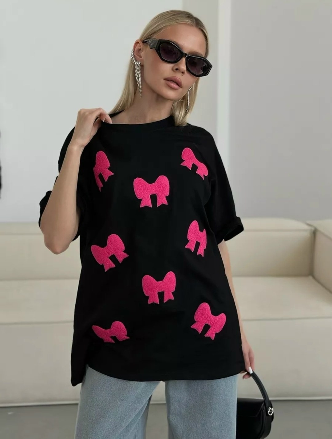 женская футболка,футболка с сердечками,футболка оверсайз "сердечки",футболка оверсайз с сердцами,белая футболка оверсайз