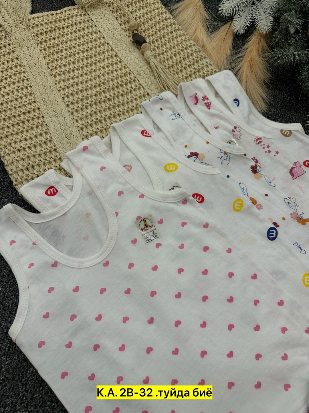 комплект детского нижнего белья,комплект майка трусы для девочки,комплект нижнего белья для девочек,белье детское комплект,комплект детский девочка (майка, трусы) № uz025