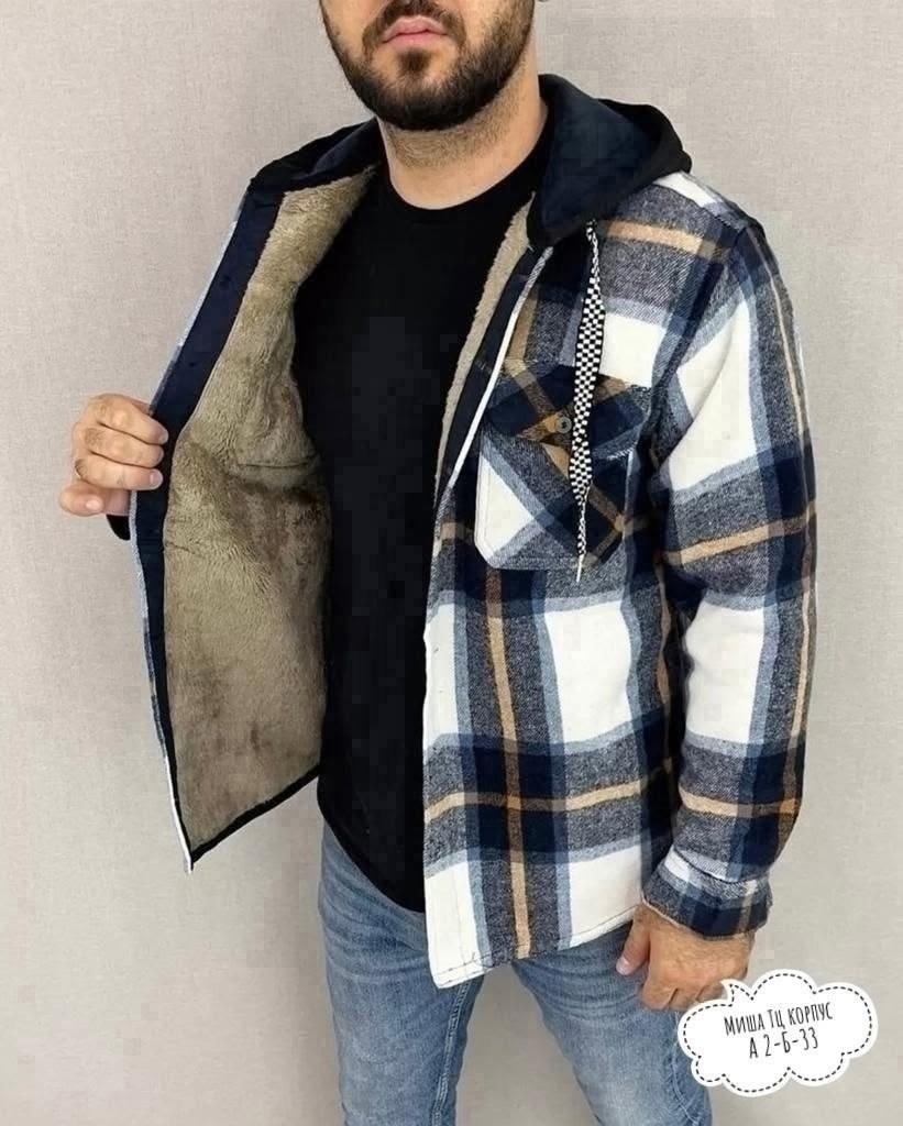 рубашка на меху с капюшоном,рубашка утепленная на меху зимняя в клетку,рубашка с капюшоном,рубашка с мехом,рубашка теплая на флисе