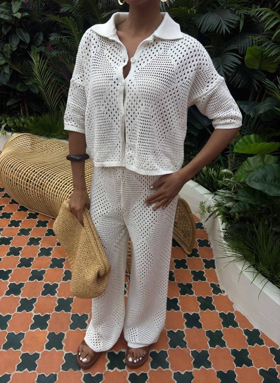 костюм летний с брюками,брюки трикотажные,вязаные костюмы,костюм летний,пляжный костюм