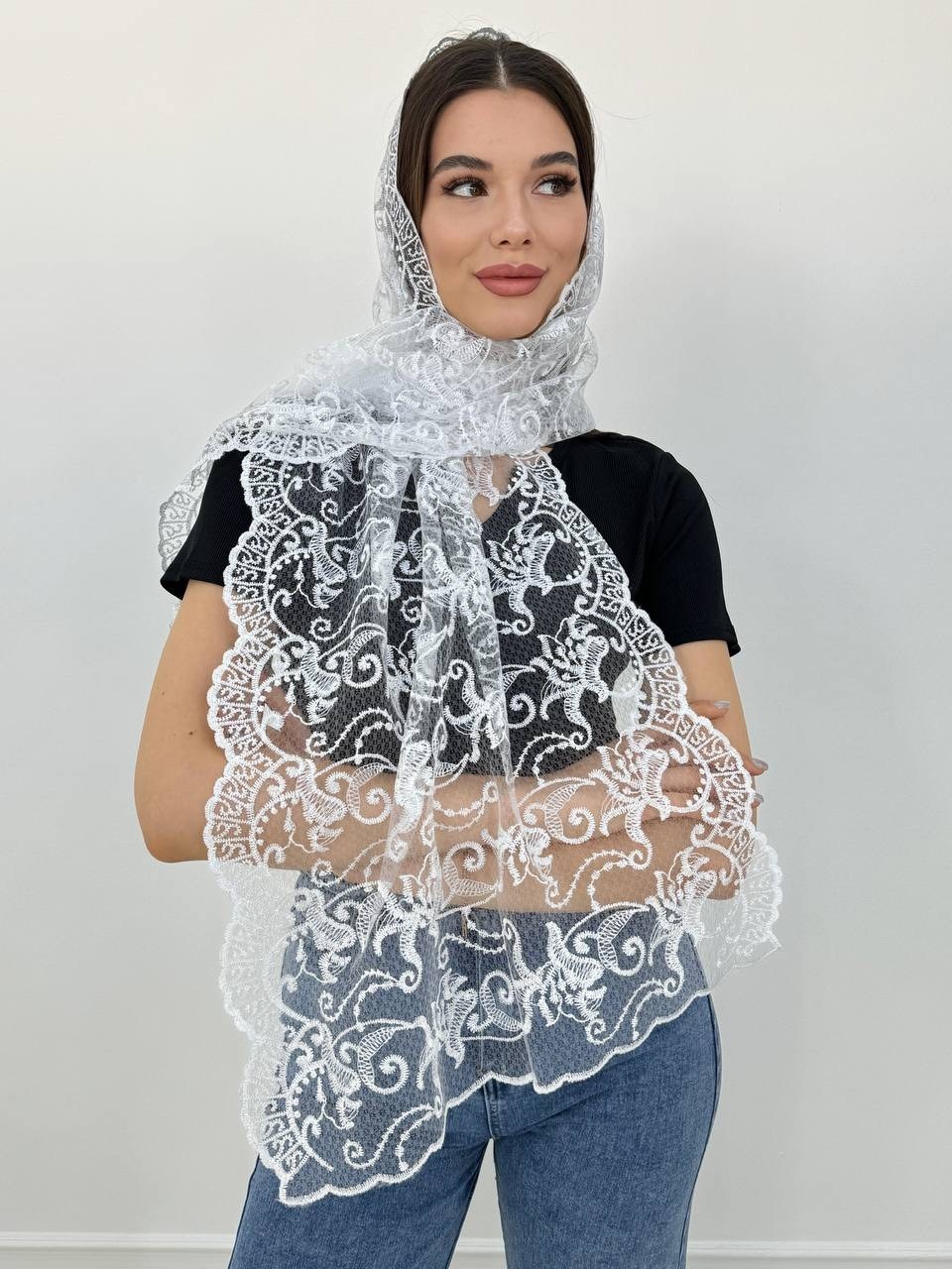 платок палантин для храма в церковь шарф косынка,платок палантин,палантин женские,палантин,платки женские