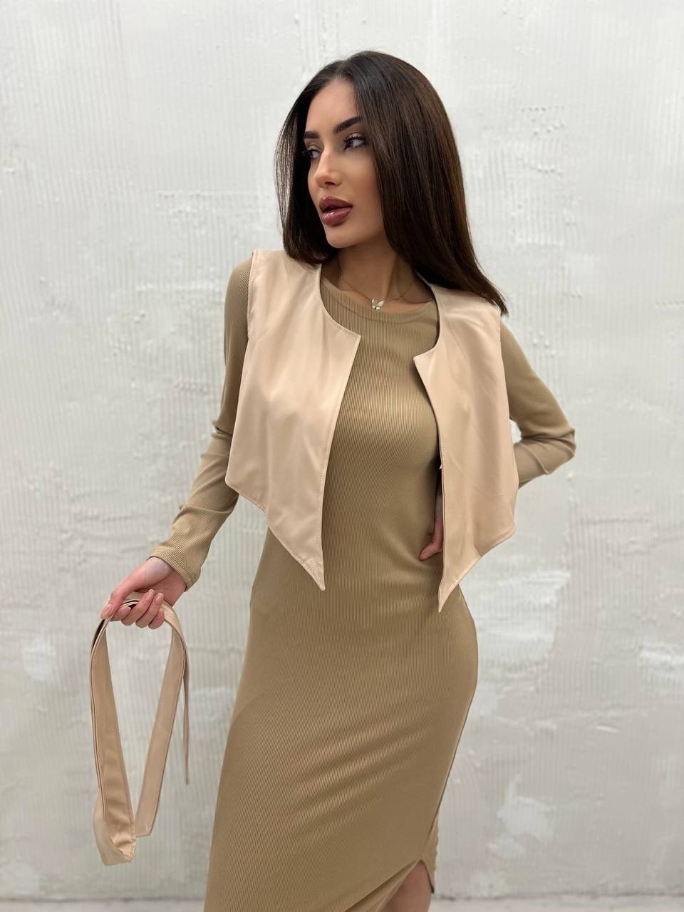 платье женской,платье стиль,жилетка с платьем,стильное платье,комбинированное платье