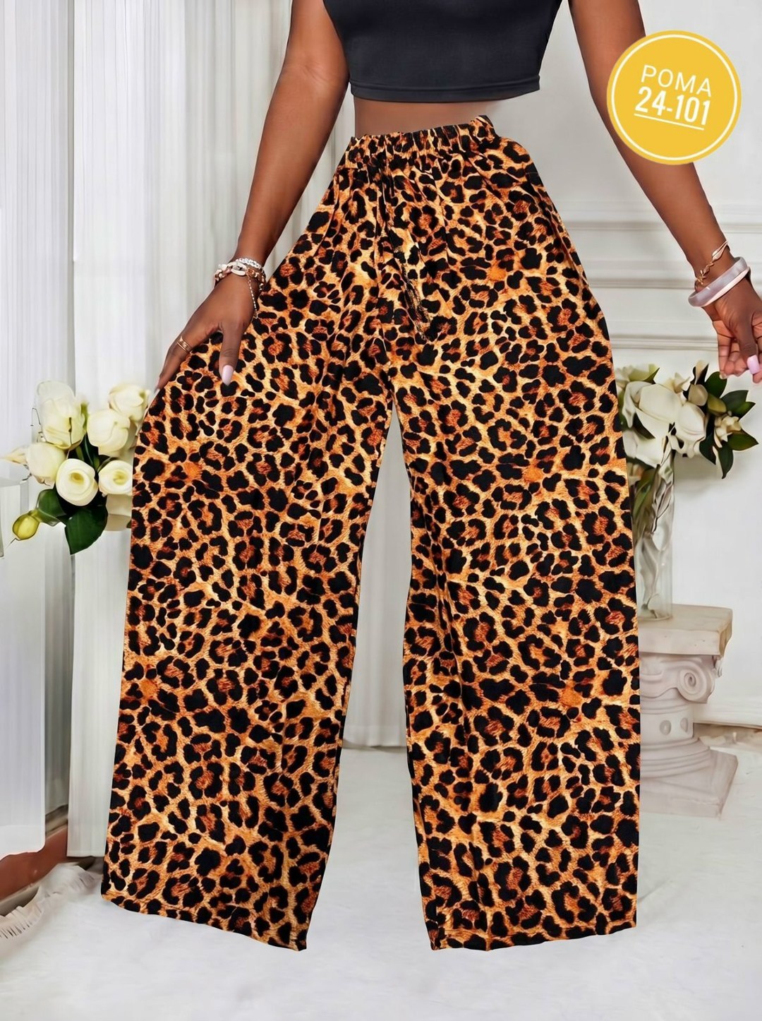 брюки chicever женские с леопардовым принтом,леопардовые брюки палаццо,женские широкие брюки twotwinstyle с леопардовым принтом и высокой талией,женские широкие брюки с леопардовым принтом,брюки прямо